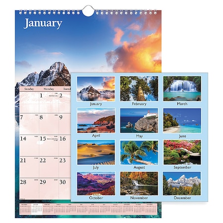 At-A-Glance Scenic Monthly Wall Calendar, Landscape Photography, 12 x 17, 12-Month (Jan to Dec): 2025 DMW200-28