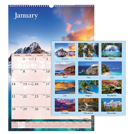 At-A-Glance Scenic Monthly Wall Calendar, Landscape Photography, 15.5 x 22.75, 12-Month (Jan-Dec): 2025 DMW201-28