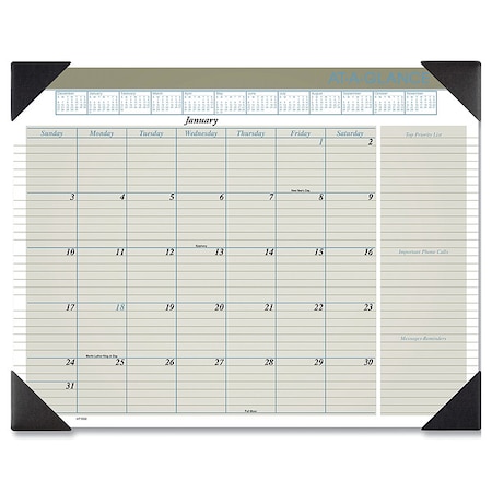 At-A-Glance Executive Monthly Desk Pad Calendar, 22 x 17, Black Corners, 12-Month (Jan to Dec): 2025 HT1500