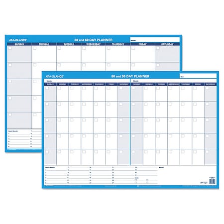 At-A-Glance Undated Horizontal Erasable Wall Planner, 36 x 24, White/Blue Sheets, Undated, 30/60-Day PM233-28
