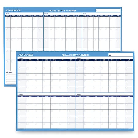 At-A-Glance Undated Horizontal Erasable Wall Planner, 36 x 24, White/Blue Sheets, Undated, 90/120-Day PM239-28