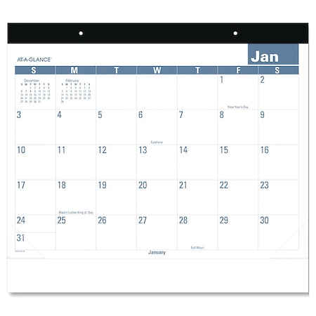At-A-Glance Easy-to-Read Monthly Desk Pad, 22 x 17, White/Blue Sheets, 12-Month (Jan to Dec): 2025 SKLP2432
