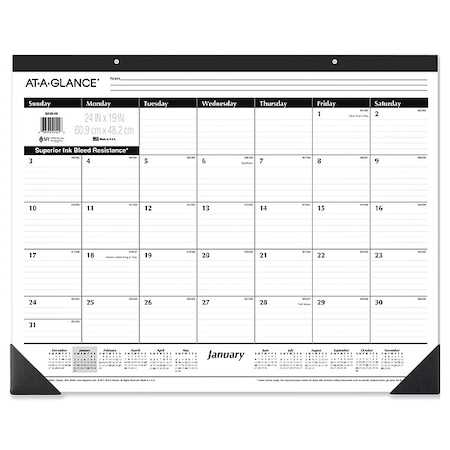 At-A-Glance Ruled Desk Pad, 24 x 19, White Sheets, Black Binding, Black Corners, 12-Month (Jan to Dec): 2025 AAGSK3000
