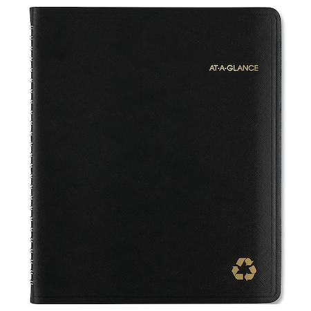 At-A-Glance Recycled Weekly Vertical-Column Appointment Book, 8.75 x 7, Black Cover, 12-Month (Jan to Dec): 2025 70951G0513