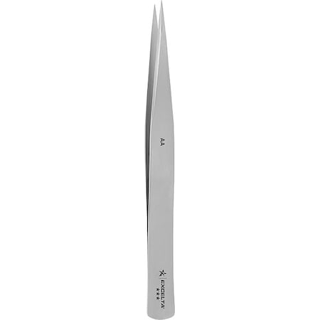 Excelta Tweezers, Carbon Steel, 5" L, Straight AA
