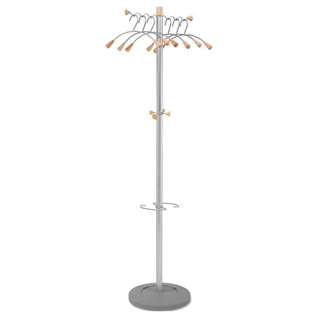 Alba Wavy Coat Tree, 2 Knob, 6 Hangers ABAPMWAVE