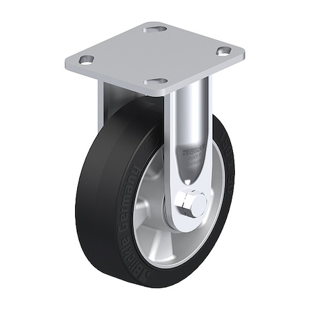 Blickle Plate Caster, Rigid, Rubber, 7 1/2"H BEHS-ALEV 150K-14