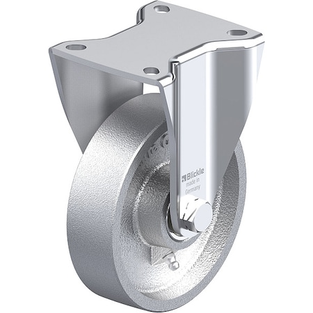 Zoro Select Plate Caster, Rigid, Metal, 6 1/2"H BH-G 125K-1