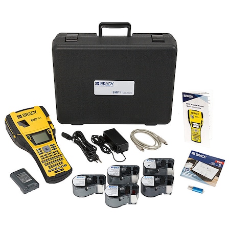 Brady Portable Label Printer Kit, BMP41 Series, Single Color Capability BMP41-KIT-EL
