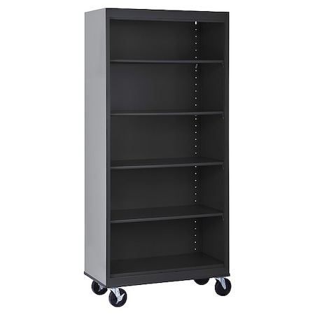 Atlantic Metal 5-Shelf Mobile Bookcase, 78"x36" Black BM40361872-09
