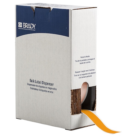 Brady ContinuousLabelStock, Yellow, Gloss, 1inW BM7C-1000-584-YL