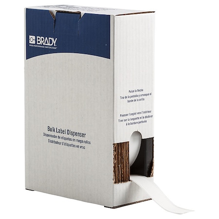 Brady ContinuousLabelStock, White, Matte, 1inW BM7C-1000-855-WT