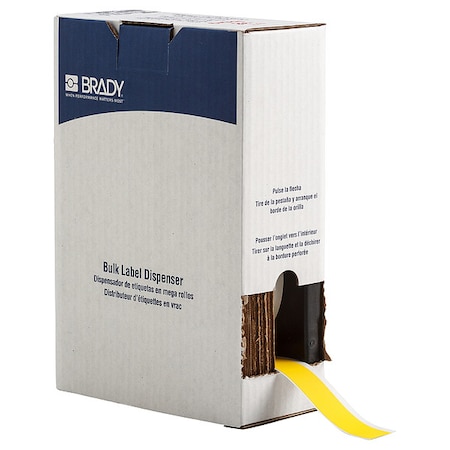 Brady ContinuousLabelStock, Yellow, Matte, 1inW BM7C-1000-855-YL