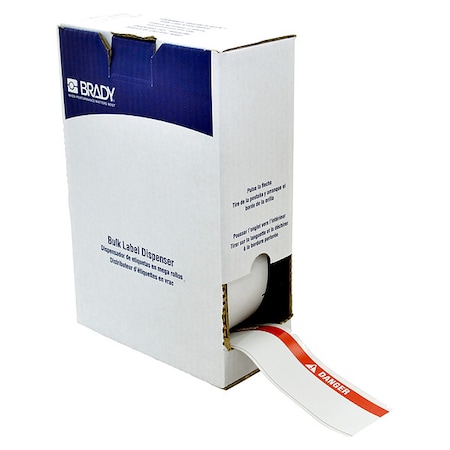 Brady Pre-CutLabelStockRoll, White/Red, Matte BM7C-2000-855-DAN