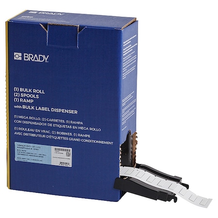 Brady Sleeve Label, White, Polyolefin, 1 in W BM-187-1-312