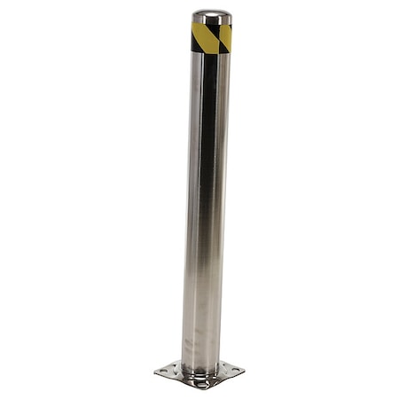 Zoro Select Bollard, 4-1/2", 36 In. H, Silver BOL-SS-36-4.5
