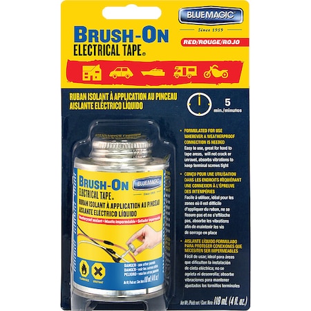 Blue Magic Brush-On Electrical Tape, Red, 4 oz BOT58TRI