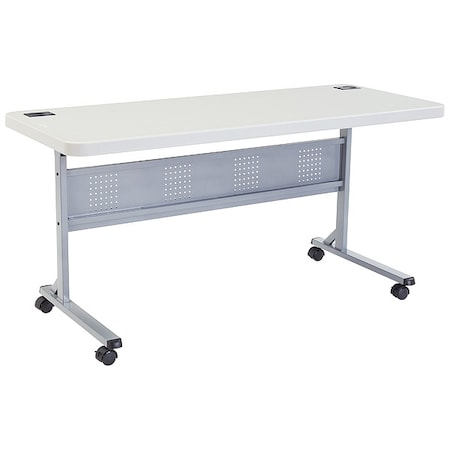 National Public Seating Rectangle Training Table, 24" W, 60" L, 29-1/2" H, Lightweight HDPE Blow Molded Plastic Top BPFT-2460
