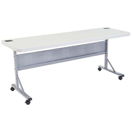 National Public Seating Rectangle Training Table, 24" W, 72" L, 29-1/2" H, Lightweight HDPE Blow Molded Plastic Top BPFT-2472