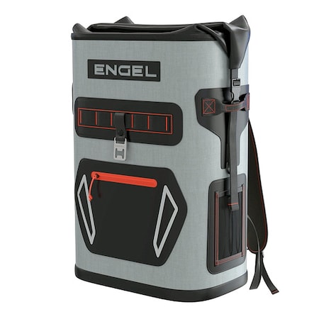 Engel Soft Sided Cooler, 20"Hx14"L, Light Gray BP25-LG Red
