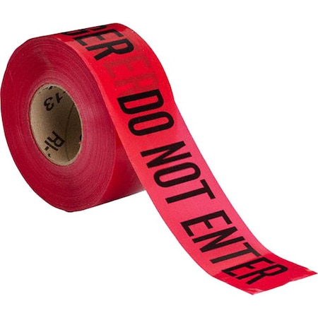 Zoro Select Barricade Tape, Danger Do Not Enter, Red, 3 in Wide x 1,000 ft Length, Polyethylene, 3 mil 102824