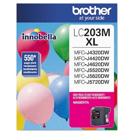 Brother Ink Cartridge, High Yield, Magenta LC203M