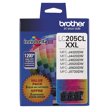 Brother Ink Cartridge, 3Color, Cyan, Mgnt, Yell, PK3 LC2053PKS