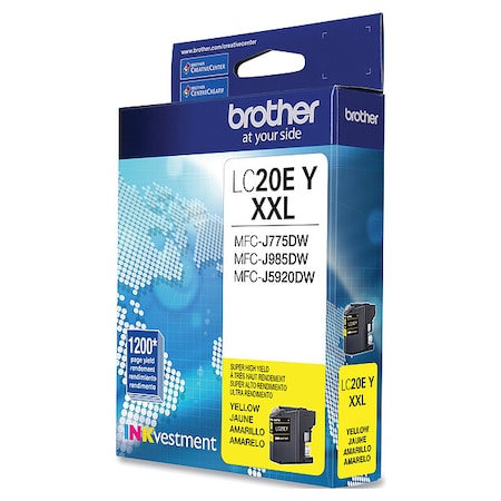 Brother Ink Cartridge, Super High Yield, Yellow LC20EY