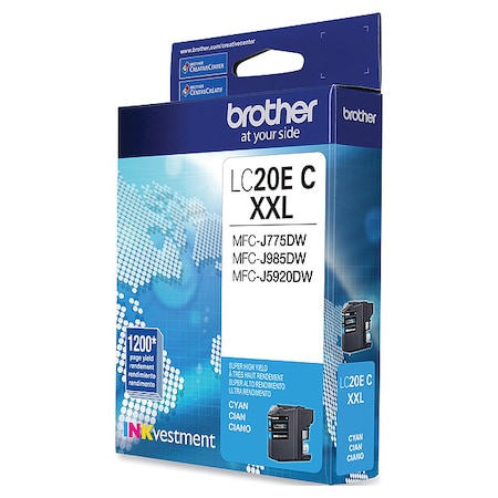 Brother Ink Cartridge, Suprhi, Lc20 Yield, Cyan LC20EC