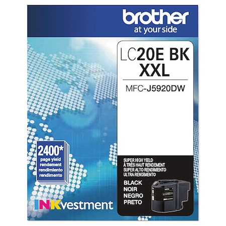 Brother Ink Cartridge, Super High Yield, Black LC20EBK