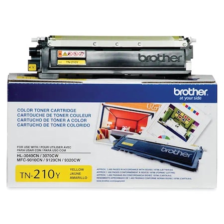 Brother Toner, 1400 Page-Yield, Yellow TN210Y