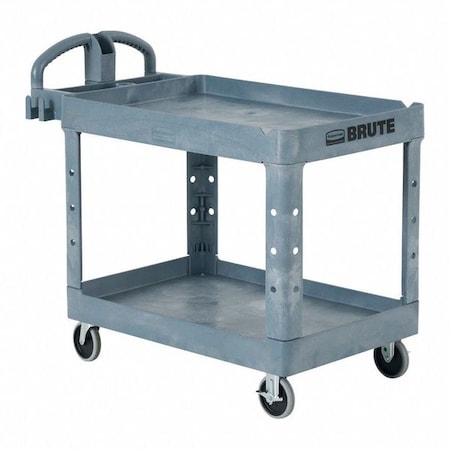 Rubbermaid Commercial Utility Cart, 500 lb Load Capacity, 2 Shelves, 44 in L, 25 1/2 in W, 39 in H, Ergonomic Handle 2192464