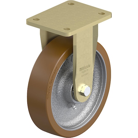 Zoro Select Plate Caster, Rigid, Polyurethane, 9 5/8"H BS-GB 200K