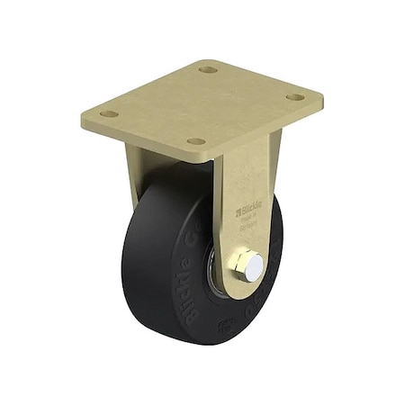 Zoro Select Plate Caster, Rigid, Rubber, 6 11/16"H BS-SE 125K