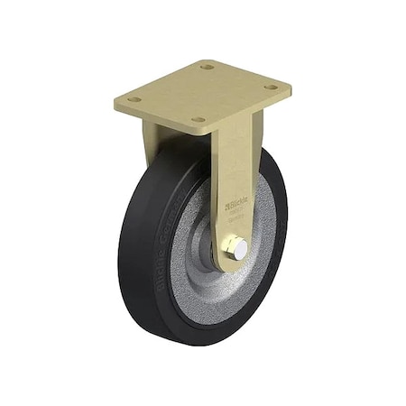 Zoro Select Plate Caster, Rigid, Rubber, 9 5/8"H BS-SE 200K