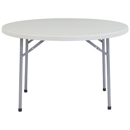 National Public Seating Round Folding Table, 48" W, 29-1/2" H, Blow-molded plastic Top, Speckled Gray BT-48R