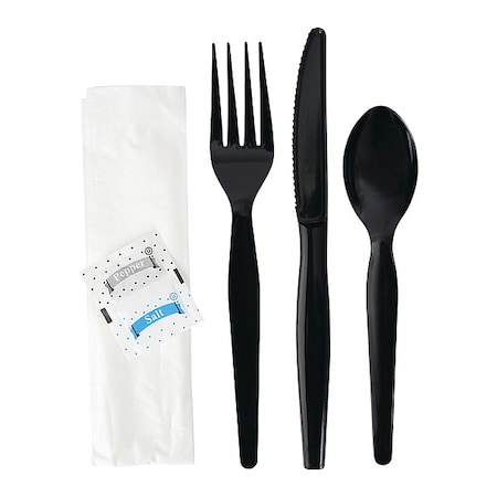 Zoro Select Disp Cutlery Set, BK, Heavy Weight, PK250 BWKFKTNSHWPSBLA