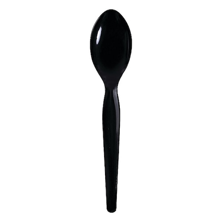 Zoro Select Disposable Teaspoon, Black, Plastic, PK1000 V01857