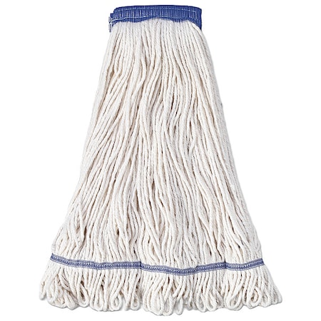 Unisan 5 in Looped-End Mop Head, White, Cotton/Synthetic, PK12 UNS 504WH