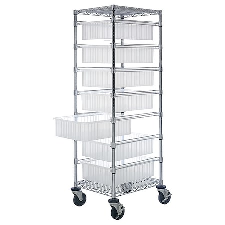 Quantum Storage Systems Bin Cart, 1,200 lb Load Capacity, 24 in Overall L, 69 in Overall H, 21 in Overall W BC212469M1CL