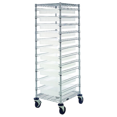 Quantum Storage Systems Bin Cart, 1,200 lb Load Capacity, 24 in Overall L, 69 in Overall H, 21 in Overall W BC212469M2CL