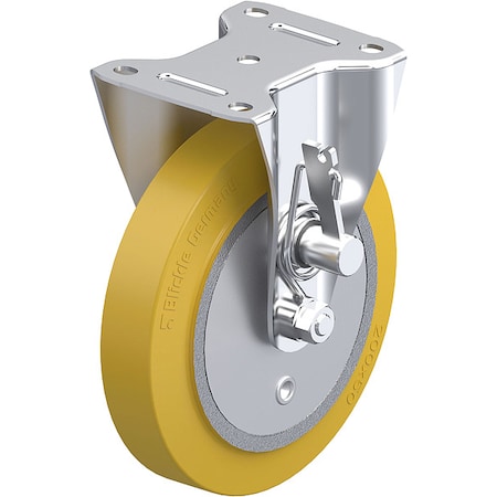 Zoro Select Plate Caster, Rigid, Polyurethane, 9 1/4"H B-GTH 200K-TML