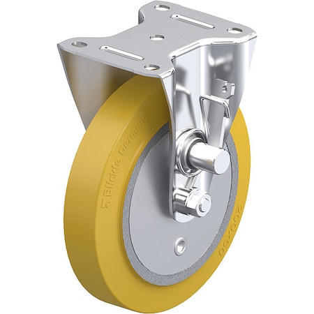 Zoro Select Plate Caster, Rigid, Polyurethane, 9 1/4"H B-GTH 200K-TMR