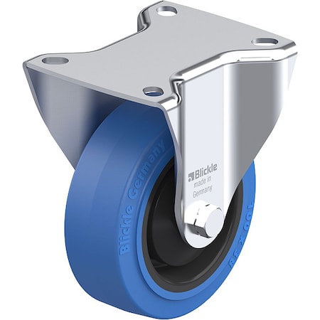 Zoro Select Plate Caster, Rigid, Rubber, 4 15/16"H B-POEV 100KA-SB