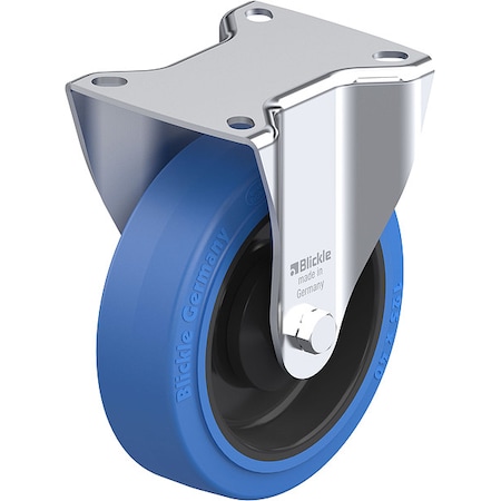 Zoro Select Plate Caster, Rigid, Rubber, 5 7/8"H B-POEV 125KA-SB