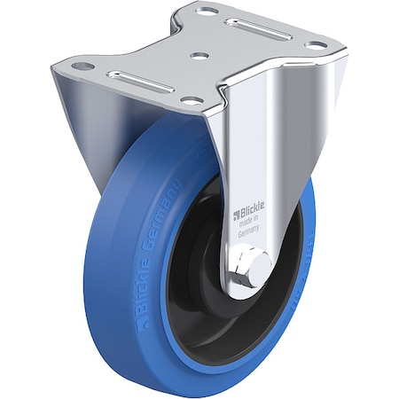 Zoro Select Plate Caster, Rigid, Rubber, 7 11/16"H B-POEV 160KA-SB