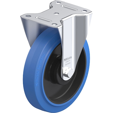 Zoro Select Plate Caster, Rigid, Rubber, 9 1/4"H B-POEV 200KA-SB