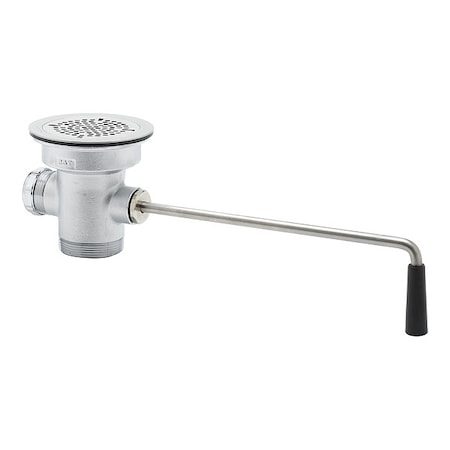 T&S Brass Twist Handle Waste Valve, 2" Pipe Dia., Brass B-3952