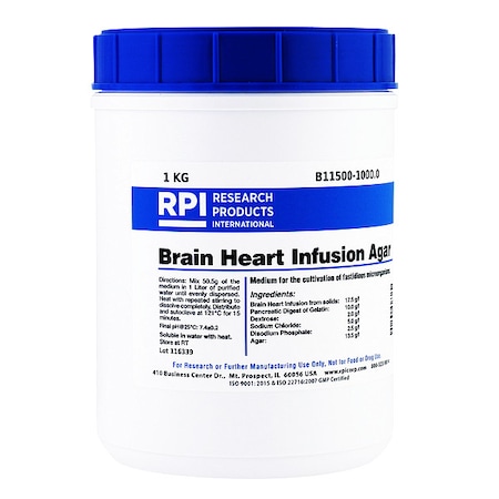 Rpi Brain Heart Infusion Agar, 1kg B11500-1000.0