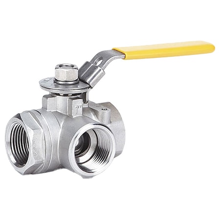 Milwaukee Valve 3/4" FNPT Stainless Steel Ball Valve 3-Way BA3WDSLH 3/4